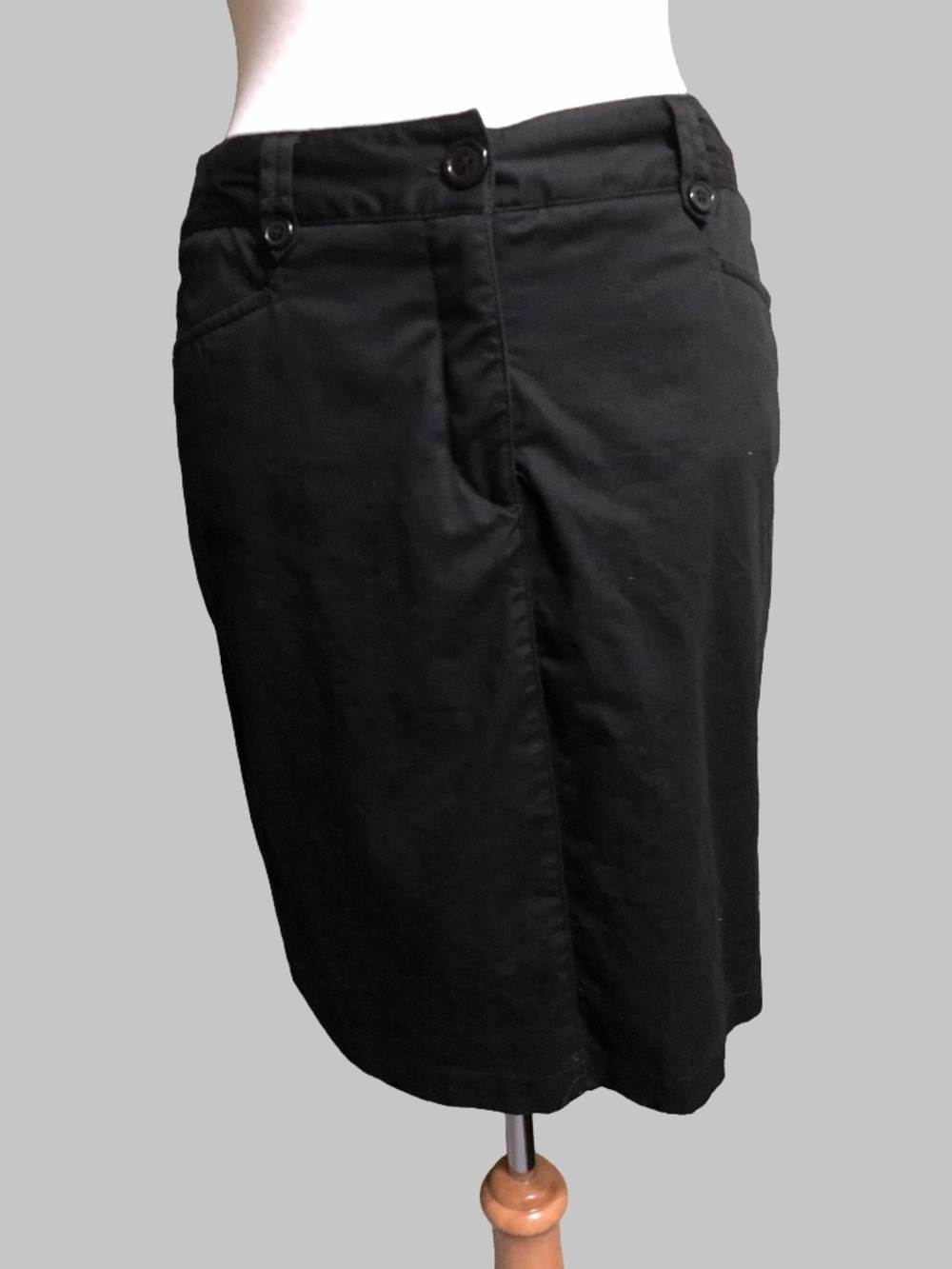 Counterparts Black Cotton Pencil Skirt Size 8 Cargo Pocket Tech